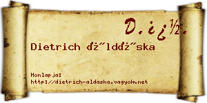 Dietrich Áldáska névjegykártya